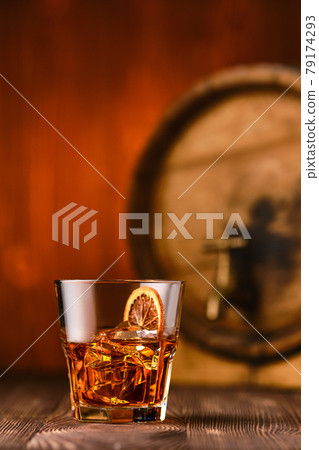 Glass of cocktail old fashioned 79174293