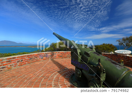 Cannon on the hills of Uantro in Anse Vata near Noumea, the capital of New Caledonia in Melanesia, South Pacific Cannon on the hills of Uantro in Anse Vata near Noumea, the capital of New Caledonia in Melanesia, South Pacific 79174982