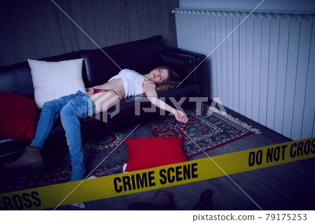 crime scene - young woman murdered crime scene - young woman murdered 79175253