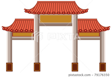 Chinese Gate or Paifang isolated on white background Chinese Gate or Paifang isolated on white background 79176350