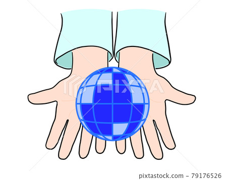 Blue earth in the palm 79176526