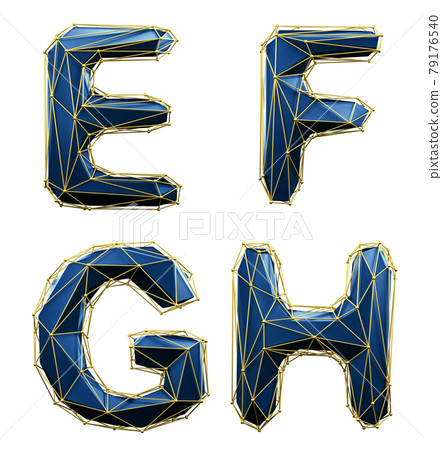 Realistic 3D set of letters E, F, G, H made of low poly style. Collection symbols of low poly style blue color glass isolated on white background 3d Realistic 3D set of letters E, F, G, H made of low poly style. Collection symbols of low poly style blue color glass isolated on white background 3d 79176540