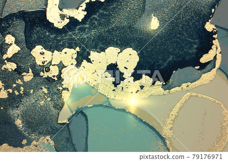 Shining turquoise and teal marble pattern with golden dust Shining turquoise and teal marble pattern with golden dust 79176971