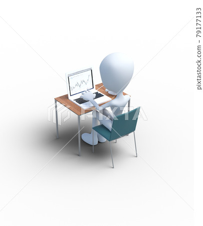 Internet business investment image perming 3DCG illustration material 79177133