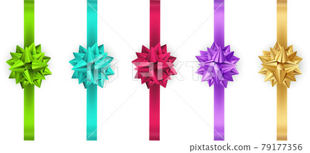 Shiny color satin ribbon on white background - Stock Illustration ...