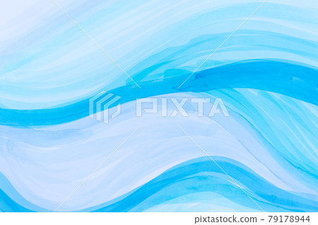 Blue gradient wave sea background. Light marker texture. 79178944