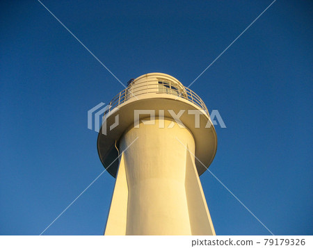 Lighthouse against blue sky, Cape Ashizuri, Shikoku, Japan. 79179326
