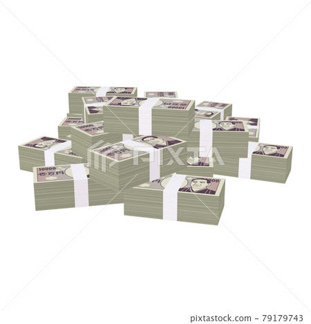 Economic illustration material Stacked bills, cartoon-style 10,000-yen bills, equivalent to 100 million yen (1_1) Economic illustration material Stacked bills, cartoon-style 10,000-yen bills, equivalent to 100 million yen (1_1) 79179743