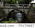 A small stone bridge over the river 79179887