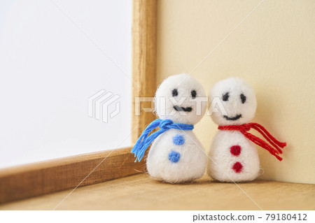 Window snowman Christmas image 79180412