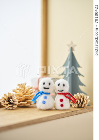 窗口雪人聖誕節圖像 79180423