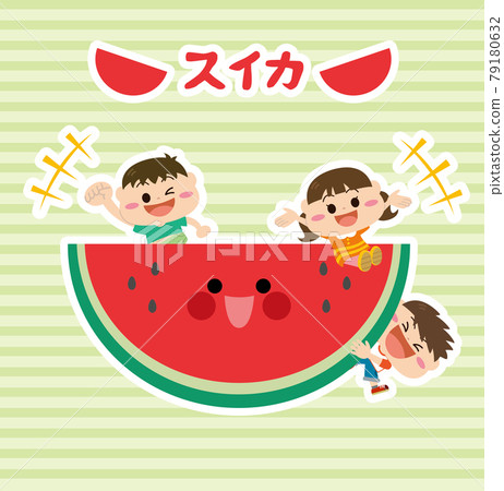Fruits / watermelons and children 79180632