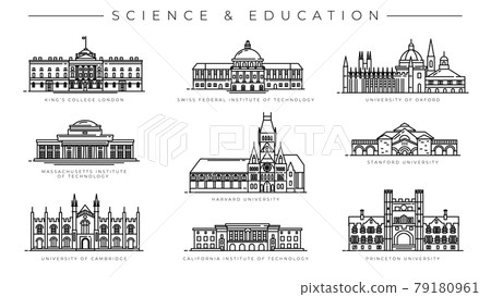 Science and Education concept line style vector icons set. 79180961