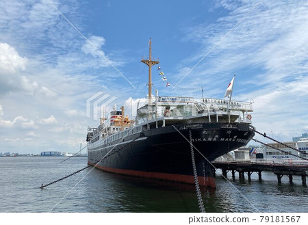 NYK Hikawamaru, a passenger ship of NYK in Yamashita Park, Yokohama 79181567