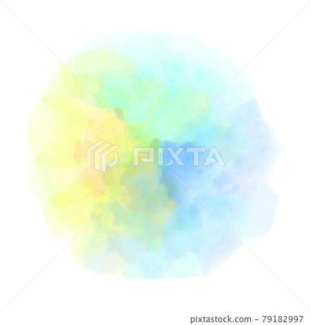 Watercolor paint-like bleeding circle-shaped... - Stock Illustration ...