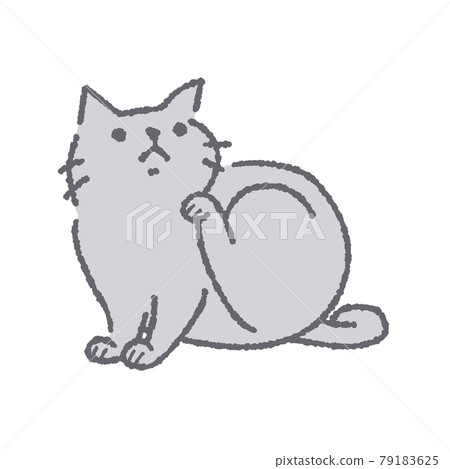 貓抓身體的插圖 79183625