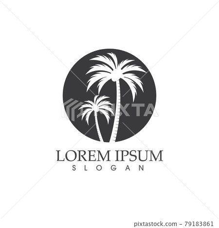 Palm tree summer coconut tree logo vector  image 79183861