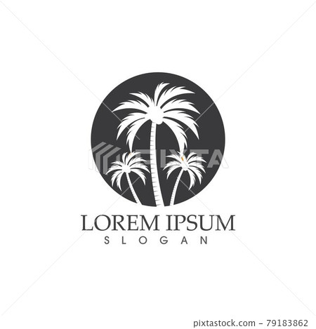 Palm tree summer coconut tree logo vector  image 79183862