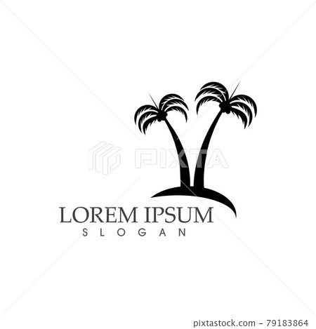 Palm tree summer coconut tree logo vector  image 79183864