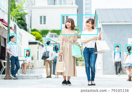 Face recognition image of people who shop 79185136