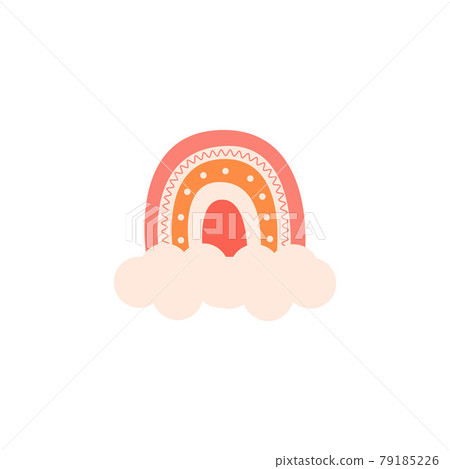 Hand drawn rainbow. Creative Scandinavian kids texture for fabric, wrapping, textile, wallpaper, apparel. 79185226