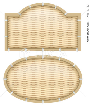 圖標集的漏勺(竹籃)。招牌。 圖標集的漏勺(竹籃)。招牌。 79186163