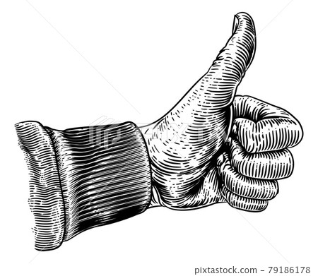Thumb Up Sign Hand Retro Vintage Woodcut Thumb Up Sign Hand Retro Vintage Woodcut 79186178