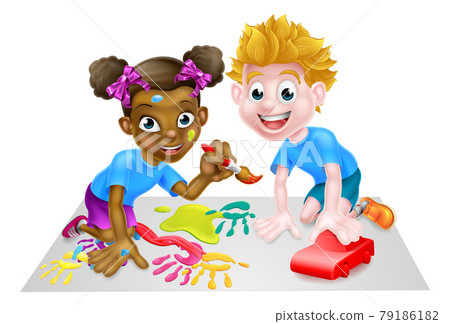 Boy and Girl Playing 79186182