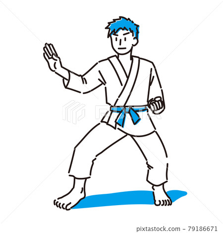Illustration of a man doing karate Illustration of a man doing karate 79186671