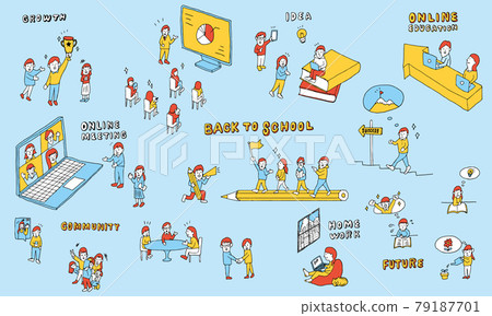 學生在學校和教育的各個場景中積極學習 79187701