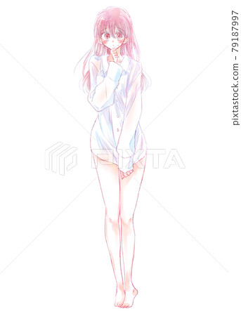 Woman in his shirt Woman in his shirt 79187997