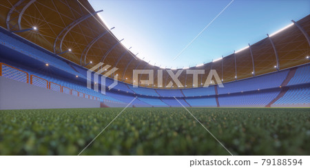Sports Stadium Soccer Field And Grandstand 79188594
