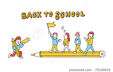 回到學校 新學期學生上學插圖 79188658