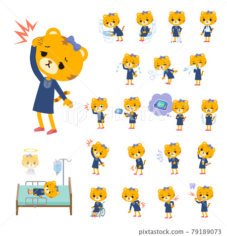 Set of injured and sick tiger girls 79189073