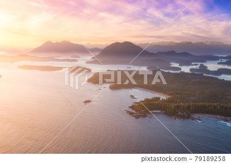Aerial Canadian Landscape at the West Pacific Ocean Coast. Aerial Canadian Landscape at the West Pacific Ocean Coast. 79189258