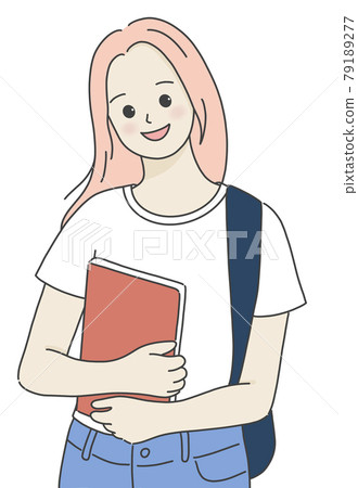 大學生學生女人學生插畫 大學生學生女人學生插畫 79189277
