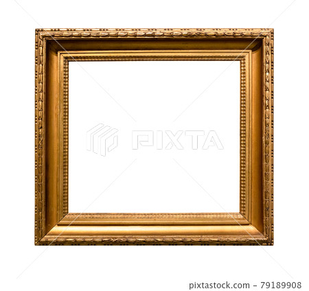 old wide classic golden picture frame isolated old wide classic golden picture frame isolated 79189908
