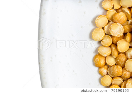 part of gray plate with dried split yellow peas 79190193