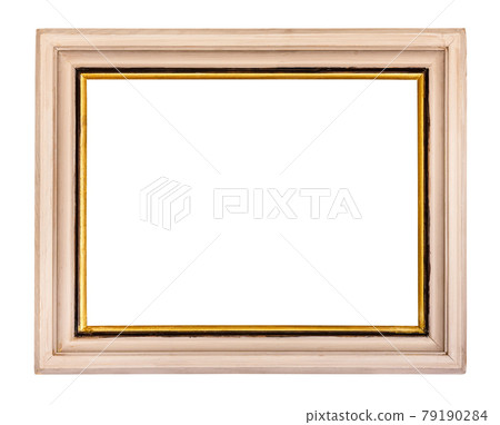 wide beige colored picture frame isolated 79190284
