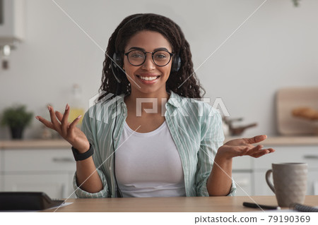 Online lesson, video consultation, meeting of managers, work chat, support and new normal 79190369