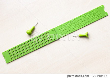 open plastic braille writing slate and stylus 79190413