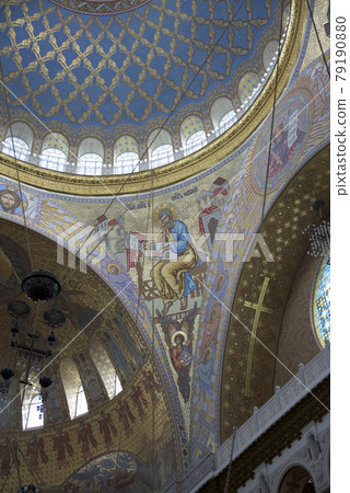 Kronstadt. Russia. Interior of the Naval Cathedral of St. Nicho 79190880