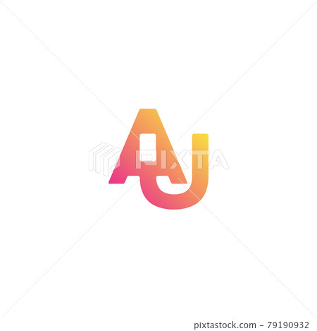 Initial letter AU logo design vector 79190932
