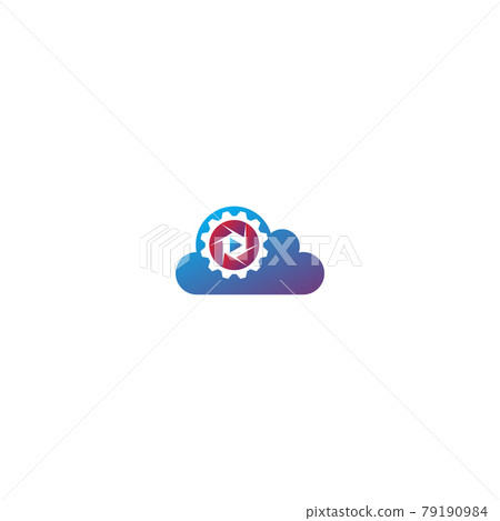 Combination of cloud + lens and gear logo design vector Combination of cloud + lens and gear logo design vector 79190984