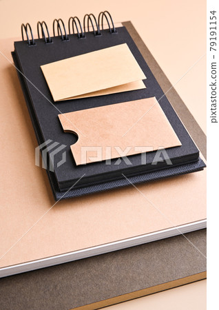 branding mockup with many craft paper  79191154