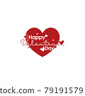happy valentine day vector design background, with the concept of typography and heart or love 79191579