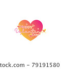 happy valentine day vector design background, with the concept of typography and heart or love 79191580