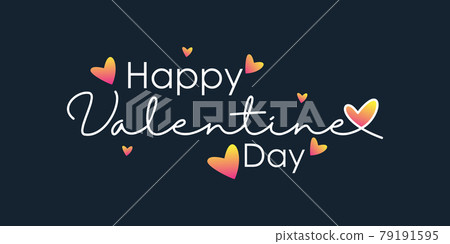 happy valentine day vector design background, with the concept of typography and heart or love 79191595
