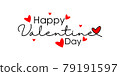 happy valentine day vector design background, with the concept of typography and heart or love 79191597