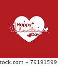 happy valentine day vector design background, with the concept of typography and heart or love 79191599